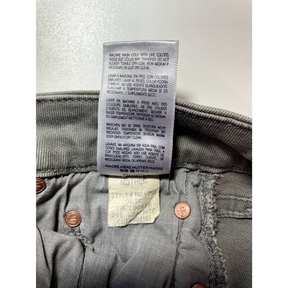 Mother Denim Jeans The Looker Blow Out Graphite Skinny Distressed Gray 25 NWT - Picture 5 of 11